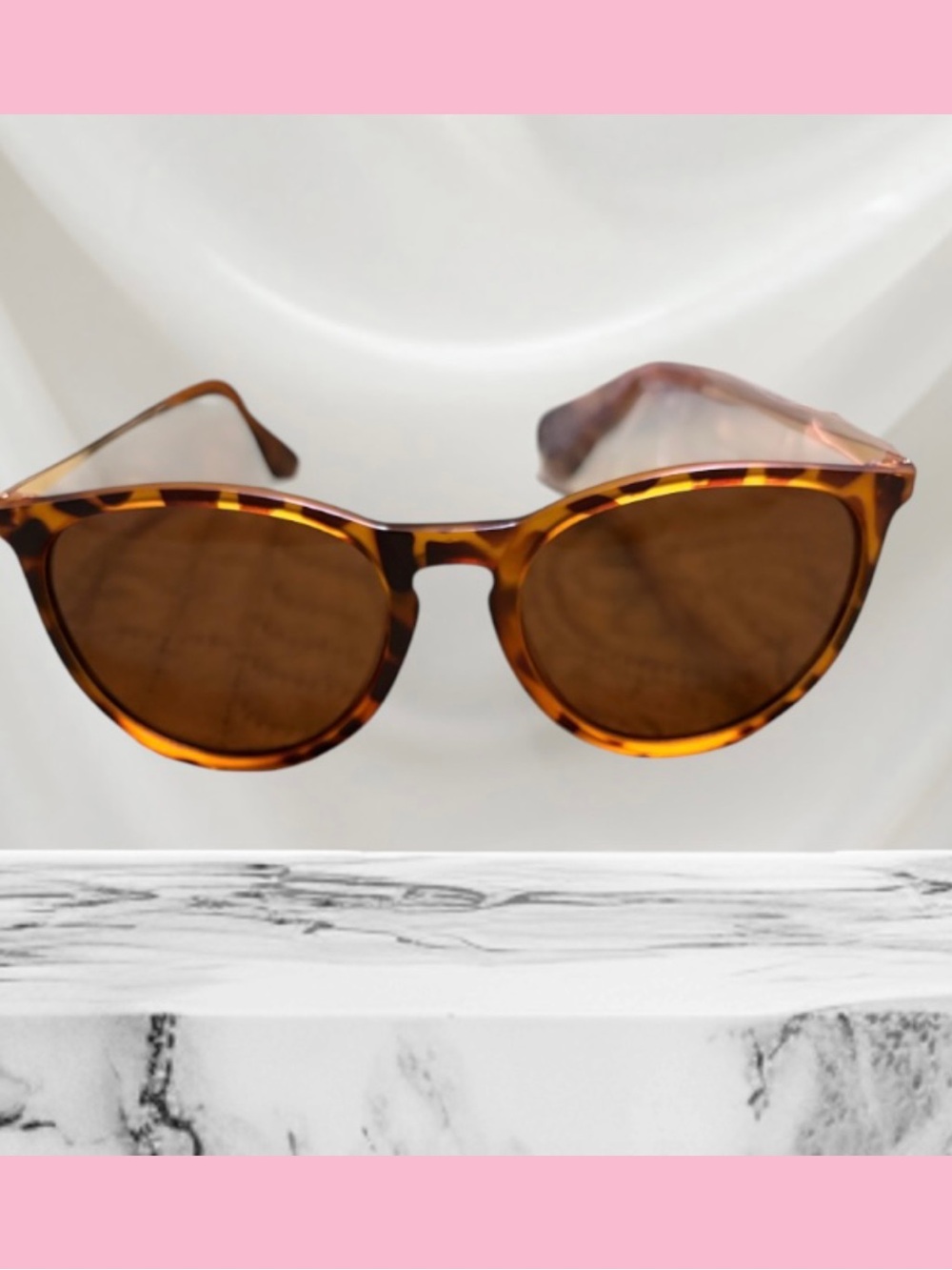 Tortoiseshell Round Men's Sunglasses - Brown Lenses
